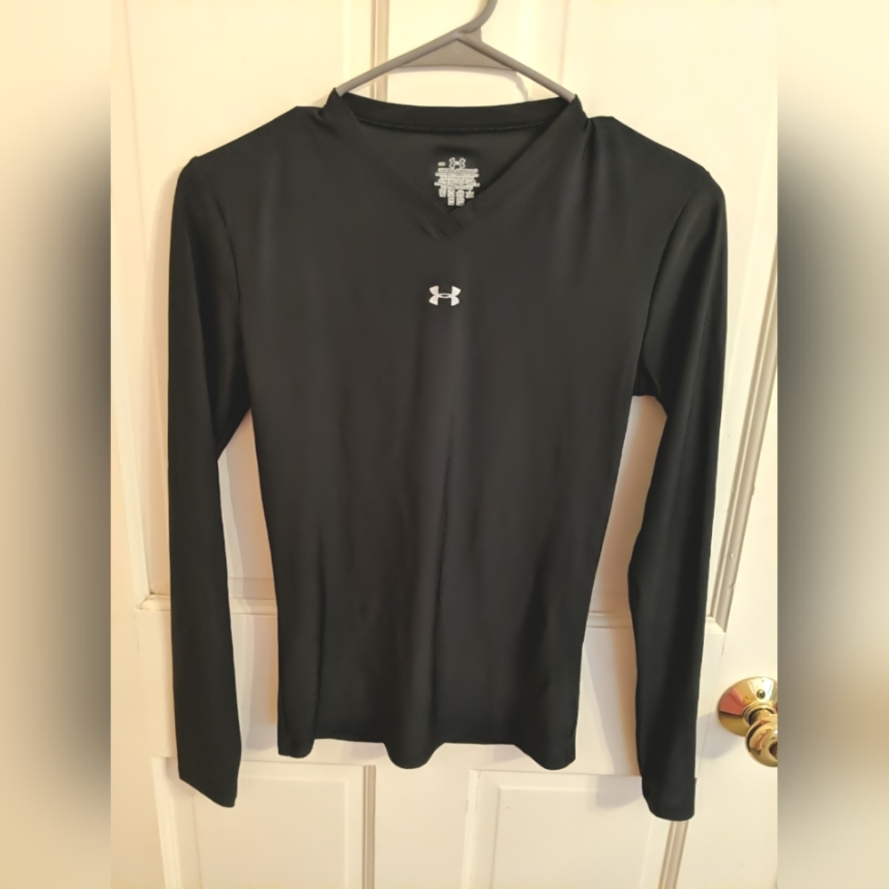 Under Armour UV50 Sun Protection Active Sports Size XS Extra Small Black Sleeves